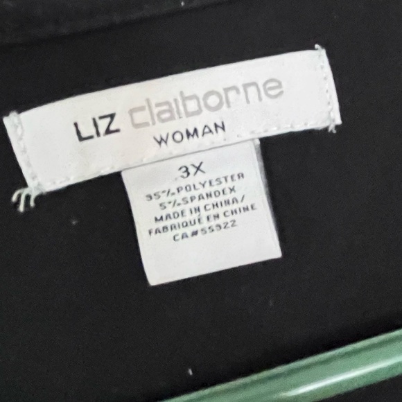 Liz Claiborne 3X women’s faux wrap top  black - Picture 2 of 6